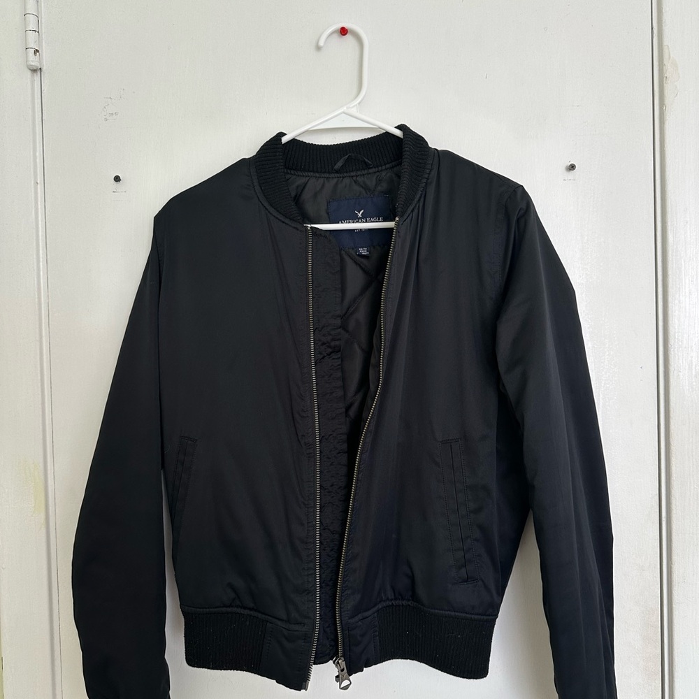 American Eagle Outfitters Black Bomber Jacket
